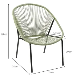 Tuinstoel Hawaii - groen - 74x74x84 cm