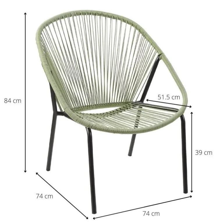 Tuinstoel Hawaii - groen - 74x74x84 cm