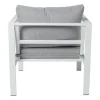 Tuinstoel Tenerife met kussens - wit/grijs - 64x70x74 cm
