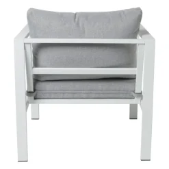 Tuinstoel Tenerife met kussens - wit/grijs - 64x70x74 cm