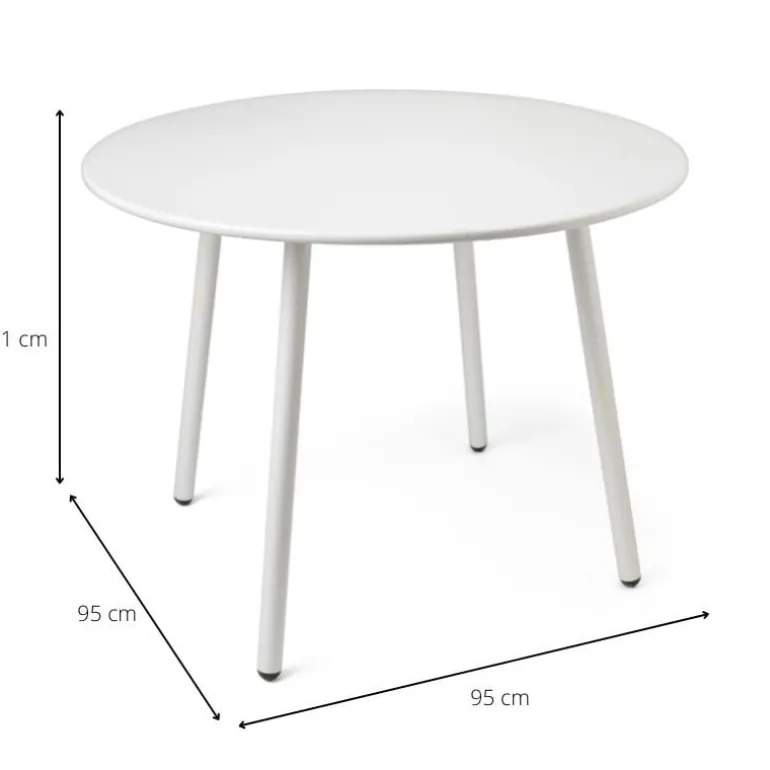 Tuintafel elisa rond - wit - ⌀95x71 cm