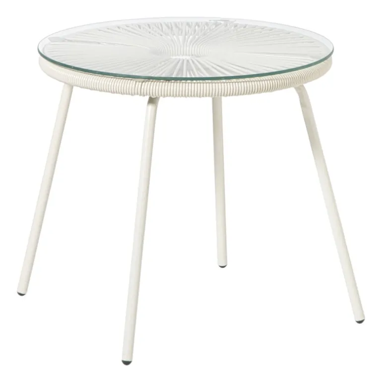 Tuintafel Hawaii - beige/transparant - ø45x42 cm