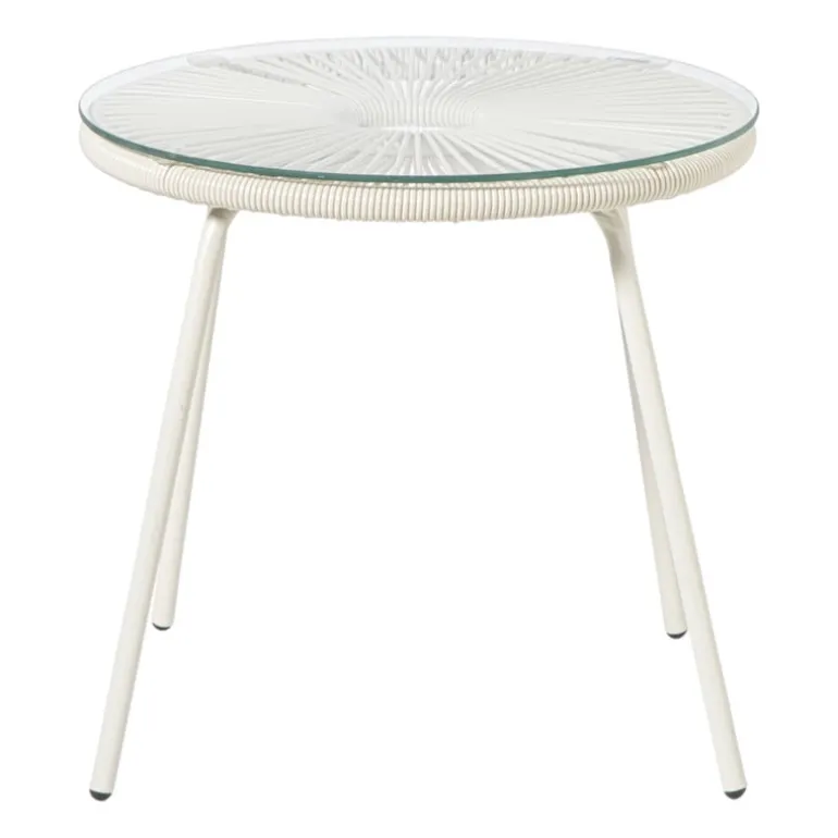 Tuintafel Hawaii - beige/transparant - ø45x42 cm