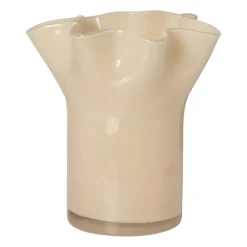 Vaas golf - beige - 22.5x20x19 cm
