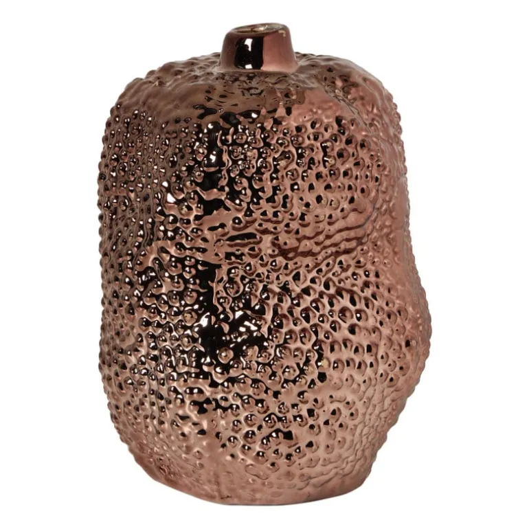 Vaasje lang - koperkleurig - ø11x15.5 cm