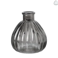 Vaasje ribbel glas - diverse kleuren - ø9x9 cm
