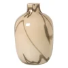 Vaas met lijnen - beige/bruin - ø16.5x26 cm