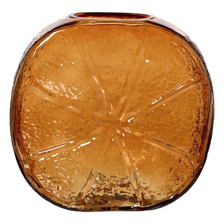 Vaas sinaasappel glas - oranje - 21x10x20 cm