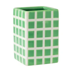 Vaas tegel klein - groen - 12x8x8 cm