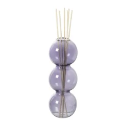 Vaas voor geurstokjes bollen - paars - ø6.5x16.5 cm