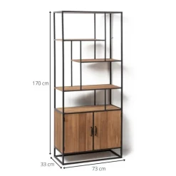 Vakkenkast Charlie met deuren - 73x33x170 cm