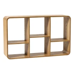 Vakkenkast Lennon 6 vakken laag - bruin - 60x98x25 cm