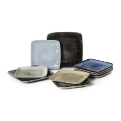 Vierkant bord Toscane - donkerblauw - 20 cm
