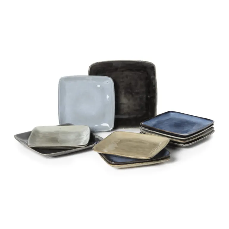 Vierkant bord Toscane - zwart - 20 cm