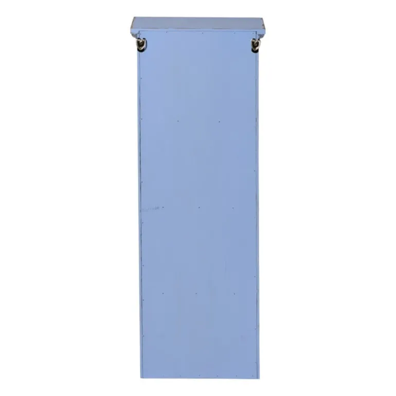 Vitrinekast 1 deur - blauw - 80x30x15 cm