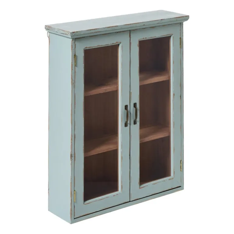 Vitrinekast 2 deuren - groen - 60x50x15 cm