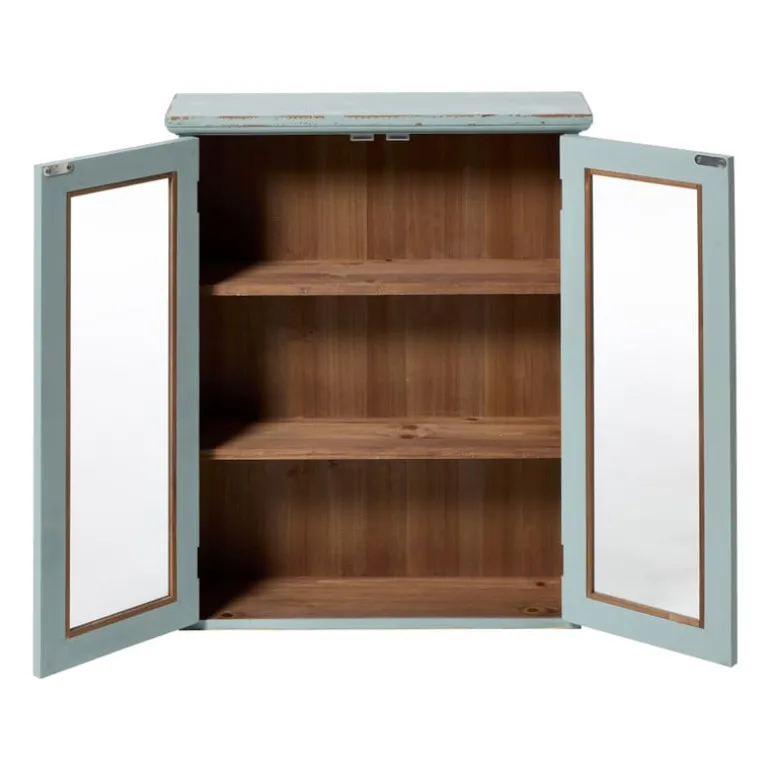 Vitrinekast 2 deuren - groen - 60x50x15 cm