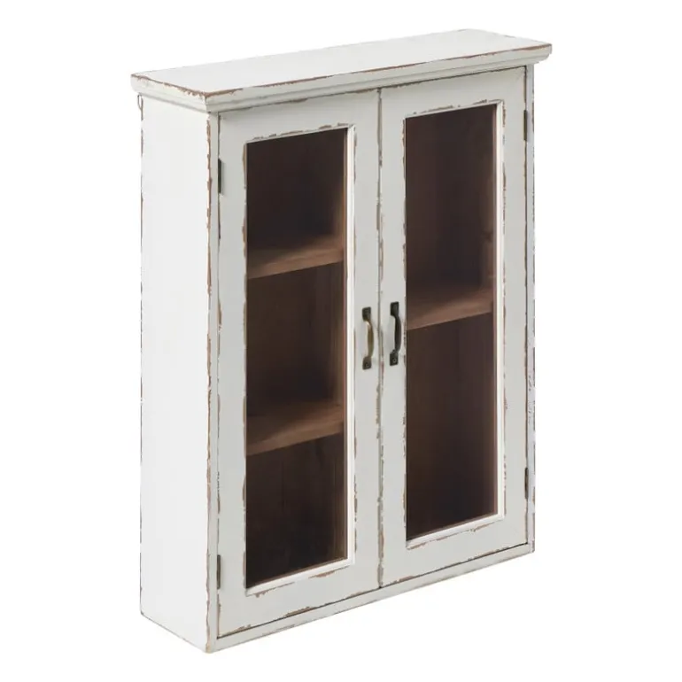 Vitrinekast 2 deuren - wit - 60x50x15 cm