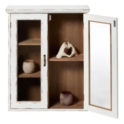 Vitrinekast 2 deuren - wit - 60x50x15 cm