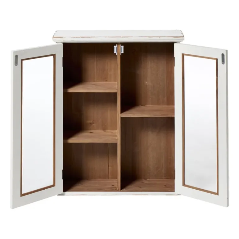 Vitrinekast 2 deuren - wit - 60x50x15 cm