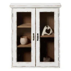 Vitrinekast 2 deuren - wit - 60x50x15 cm