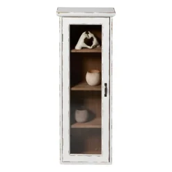 Vitrinekast 1 deur - wit - 80x30x15 cm