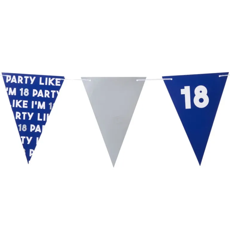 Vlaggenlijn 18 jaar - blauw - 10 meter