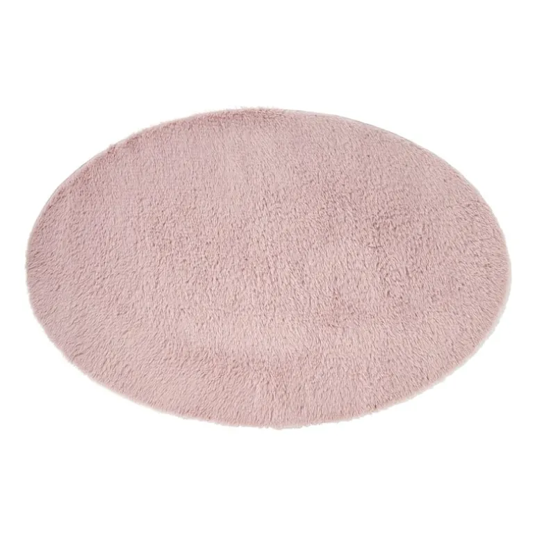 Vloerkleed fluffy ovaal - roze - 120x180 cm