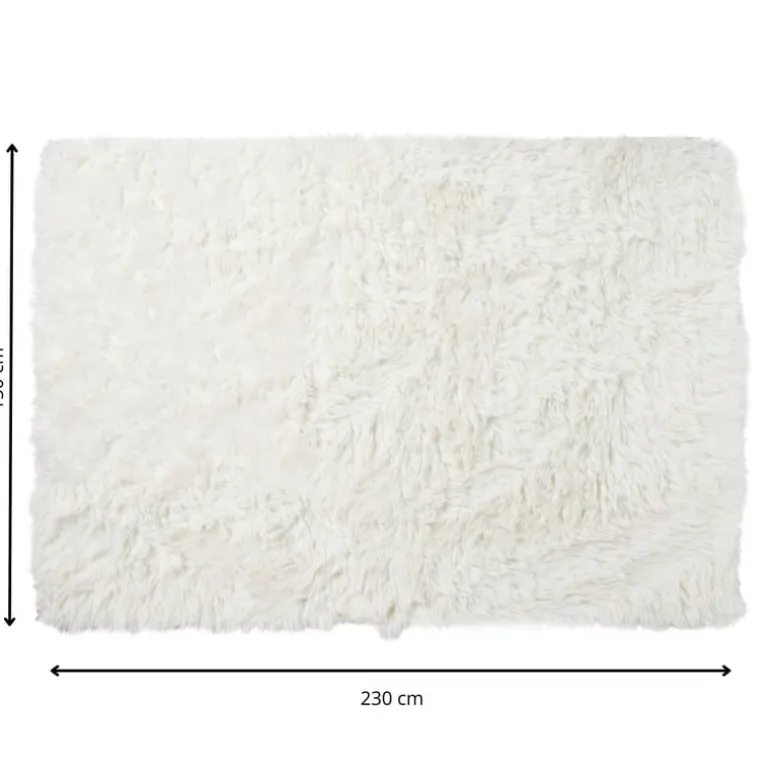 Vloerkleed fluffy - wit - 150x230 cm