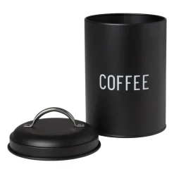 Voorraadblik coffee - zwart - ø11x15 cm