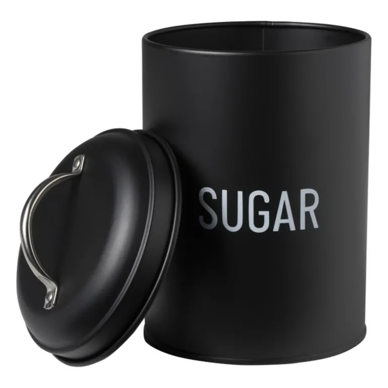 Voorraadblik sugar - zwart - ø11x15 cm