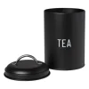 Voorraadblik tea - zwart - ø11x15 cm