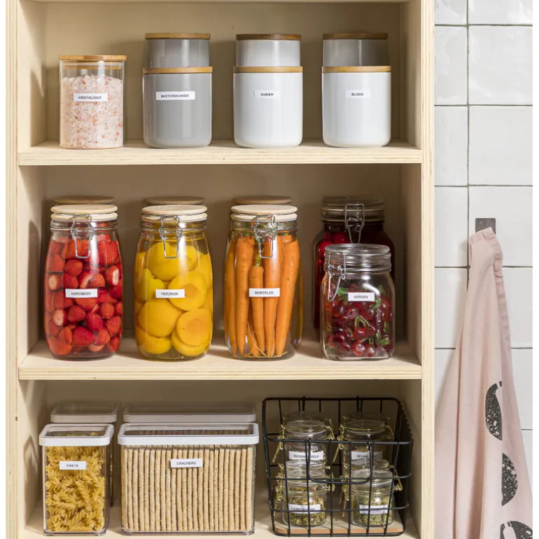Voorraadpot bamboe deksel - 9.5x13.5 cm