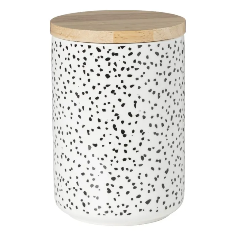 Voorraadpot Kasitoo stip - zwart/wit - 600 ml
