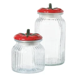 Voorraadpot tomaat - transparant/rood - 1.2 liter