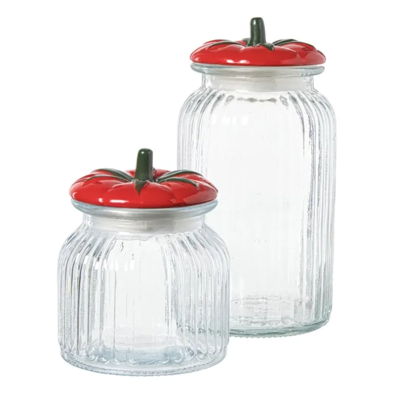 Voorraadpot tomaat - transparant/rood - 1.2 liter