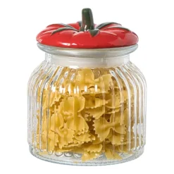 Voorraadpot tomaat - transparant/rood - 900 ml