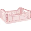 Vouwkrat groot - roze - 14x40x30 cm