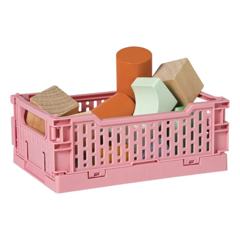 Vouwkrat klein - roze - 6x15x10 cm