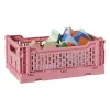 Vouwkrat middel - roze - 10.5x27x17 cm