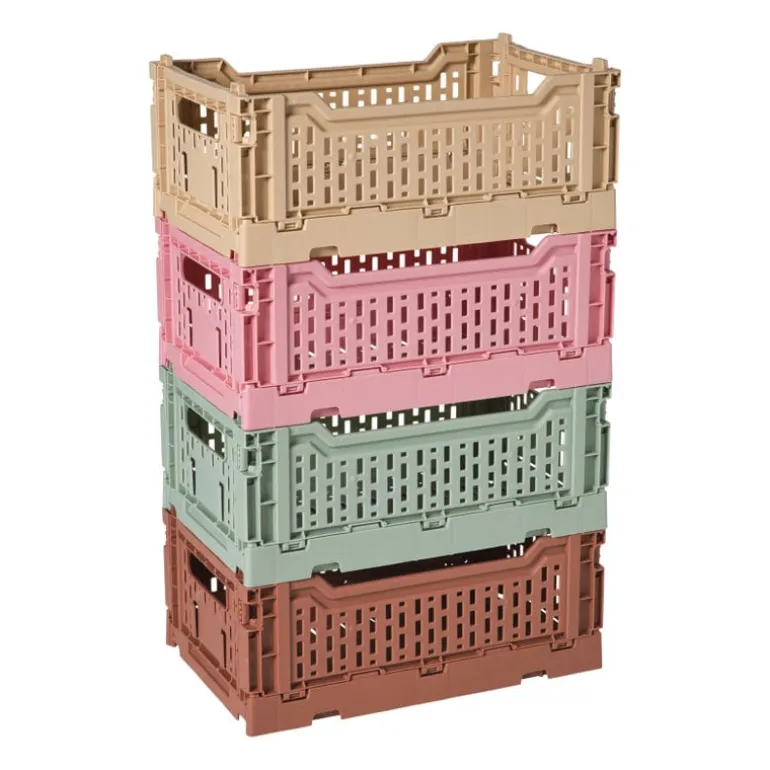 Vouwkrat middel - roze - 10.5x27x17 cm
