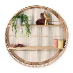 Wandkastje bamboe rond - ø75x13 cm
