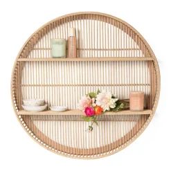 Wandkastje bamboe rond - ø75x13 cm