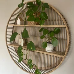 Wandkastje bamboe rond - ø75x13 cm