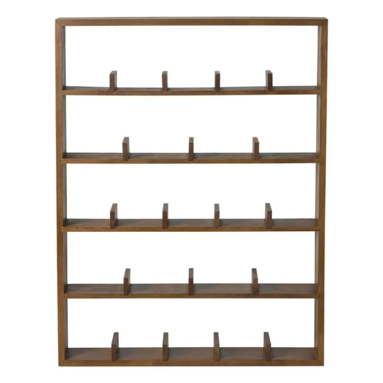 Wandkast voor 23 mokken - bruin - 63.5x48x9 cm