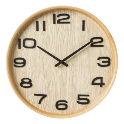 Wandklok hout look - bruin - ø41 cm