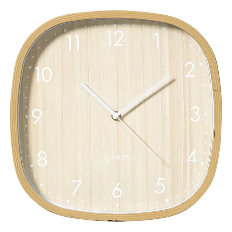 Wandklok houtlook - bruin - ø30 cm