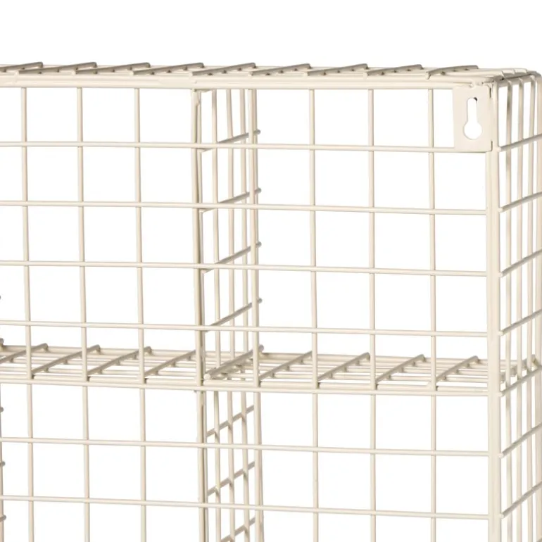 Wandrek wire 9 vakken - beige - 40x40x10 cm