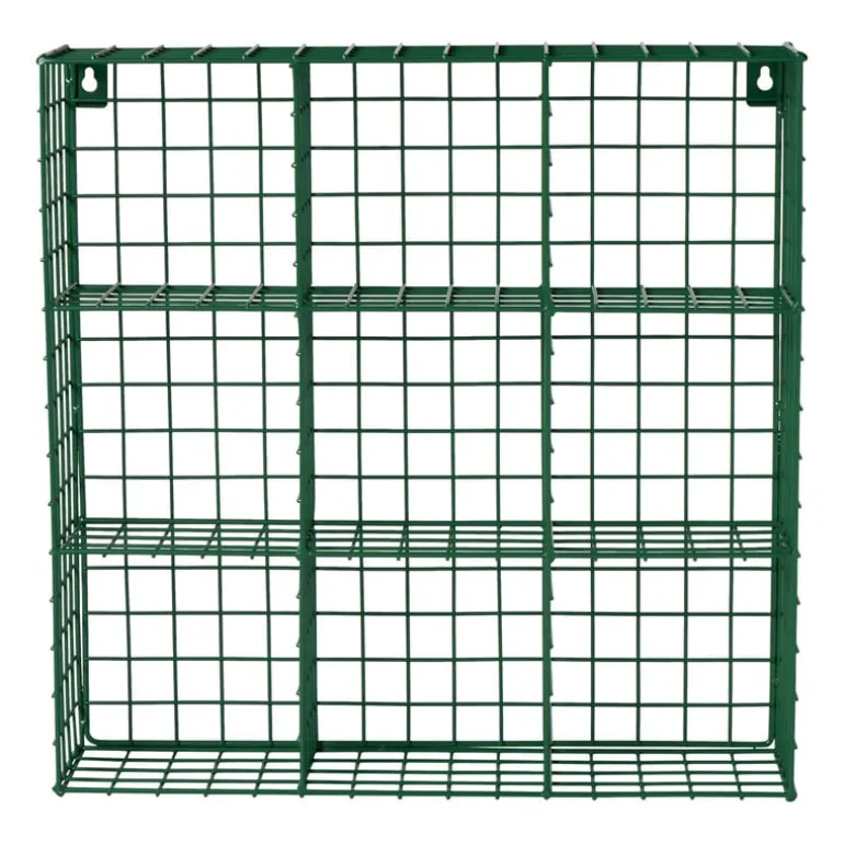 Wandrek wire 9 vakken - groen - 40x40x10 cm