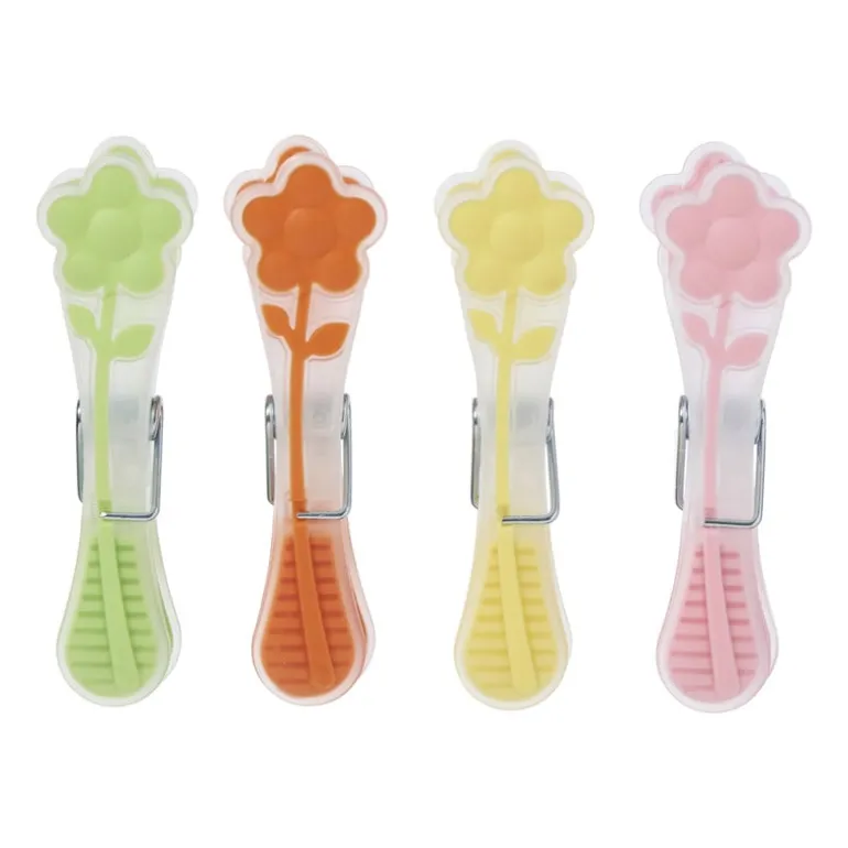 Wasknijpers bloem - multikleur - set van 10